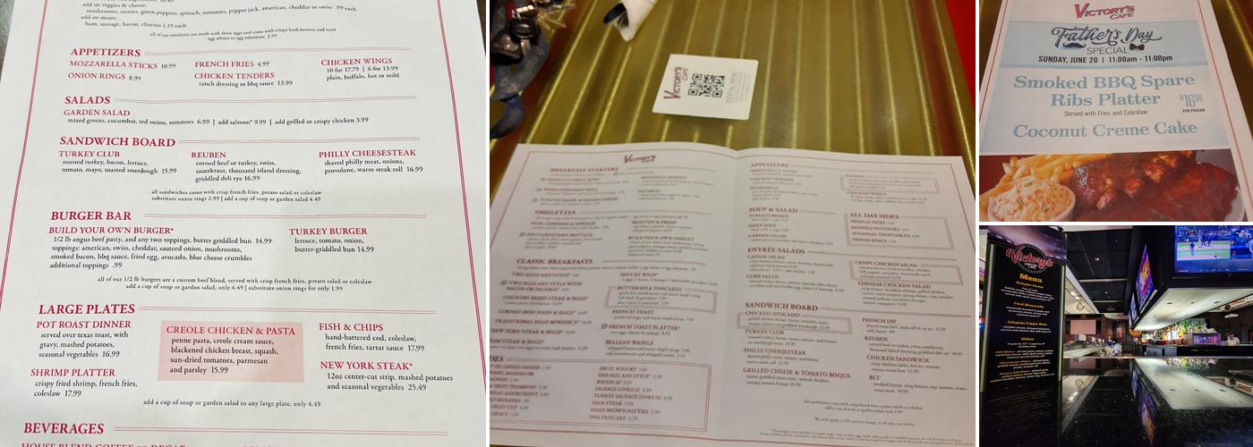 Victory's Cafe Menu