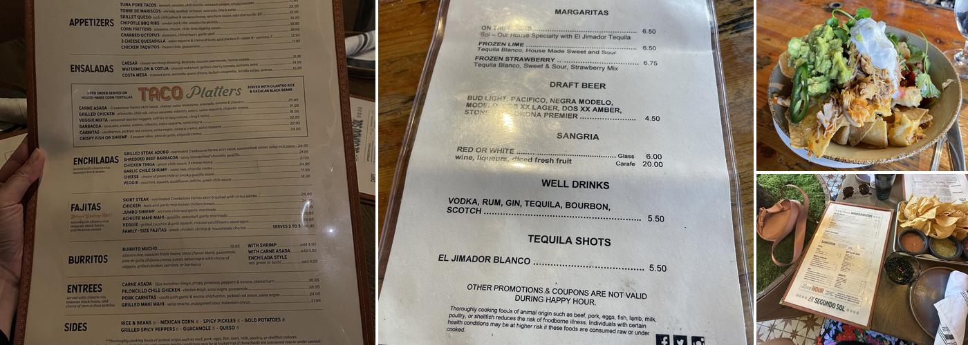 El Segundo Sol Menu