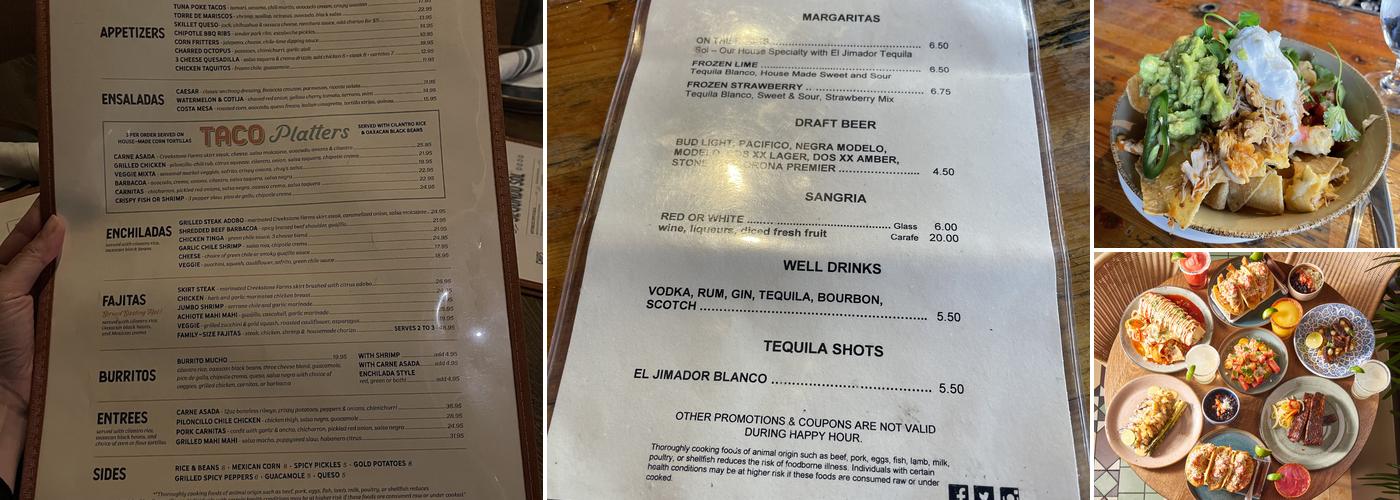 El Segundo Sol Menu