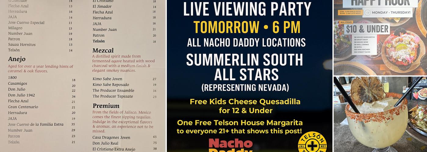 Nacho Daddy Menu
