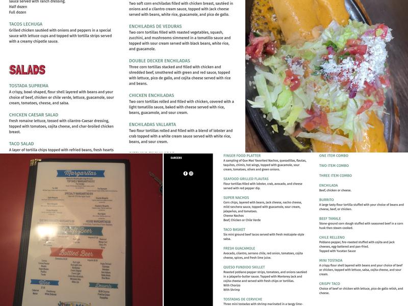 Que Mas Mexican Cafe Menu