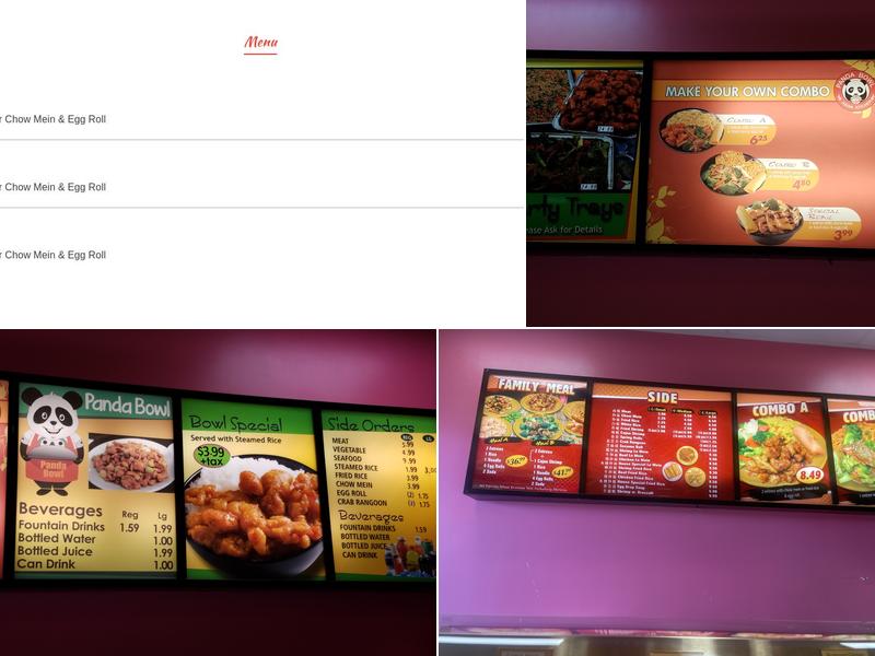 Panda Bowl Menu