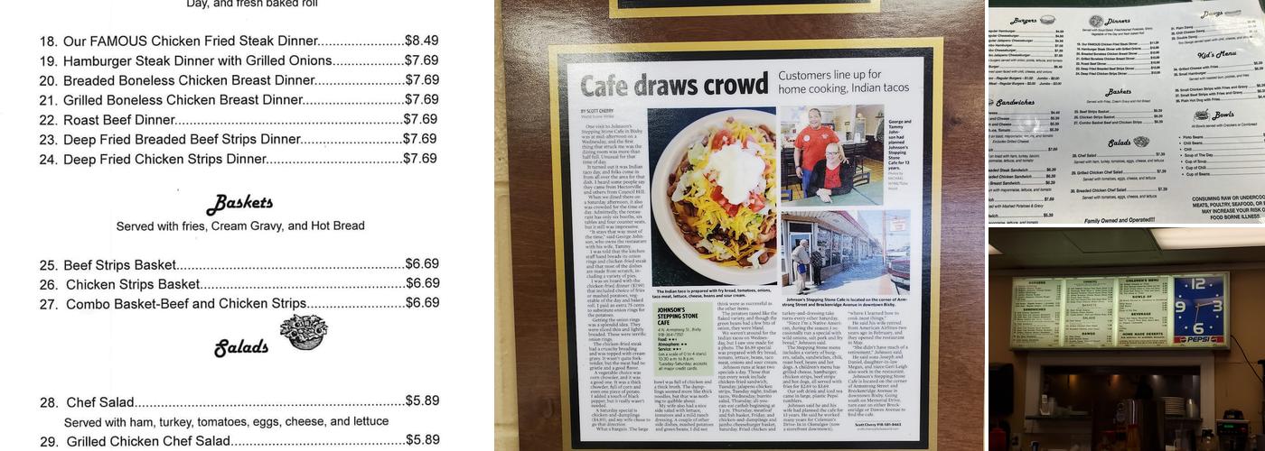 Johnson's Stepping Stone Cafe Menu