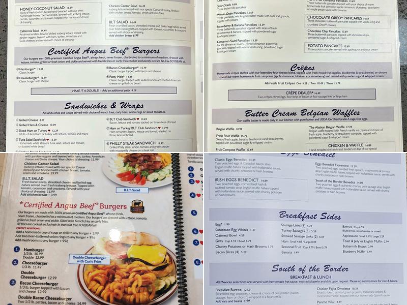 The Blue Skillet Pancake House Menu
