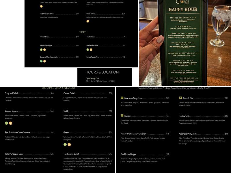Triple George Grill Menu