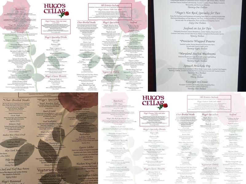 Hugo's Cellar Menu