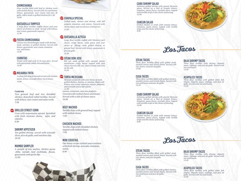 MR MAMBO MEXICAN GRILL & CANTINA Menu