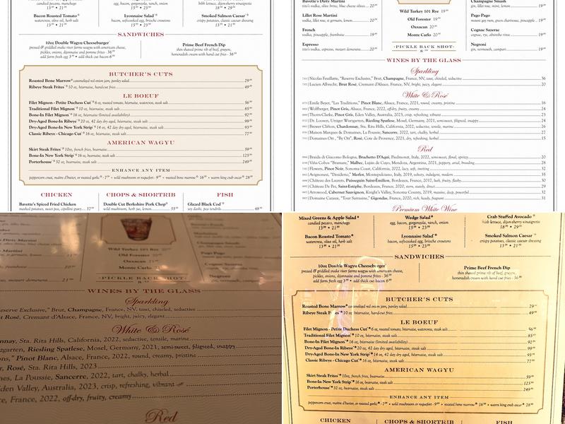 Bavette's Steakhouse & Bar Menu