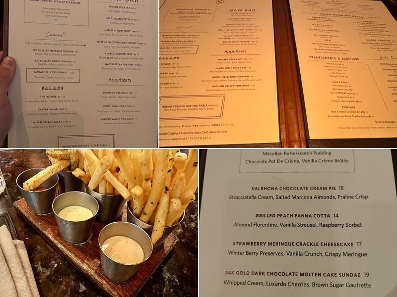 STRIPSTEAK Menu