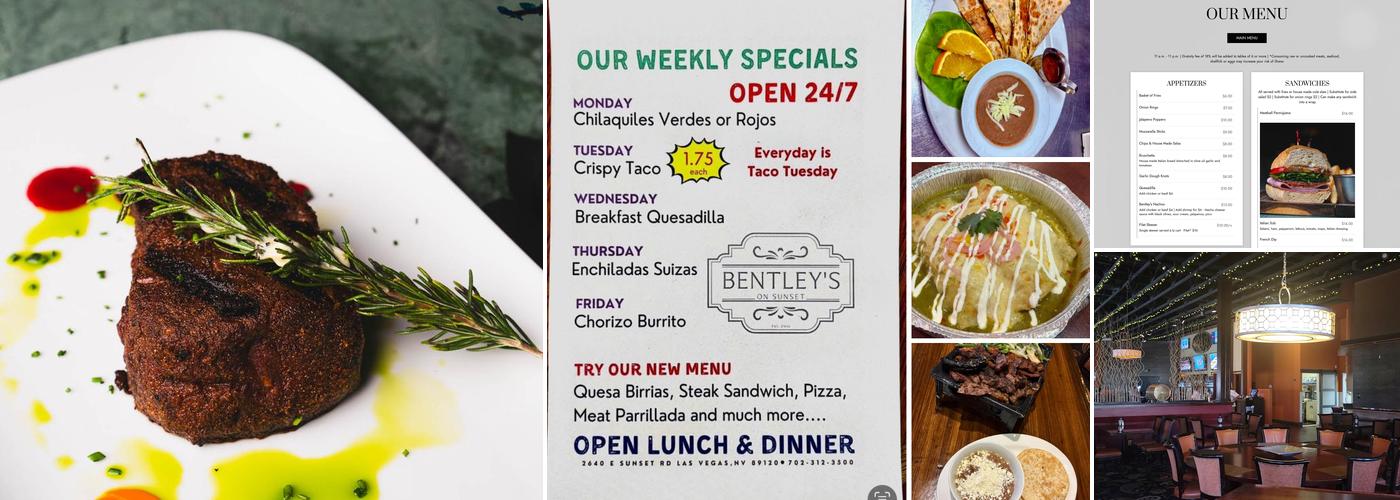 Bentley's Menu