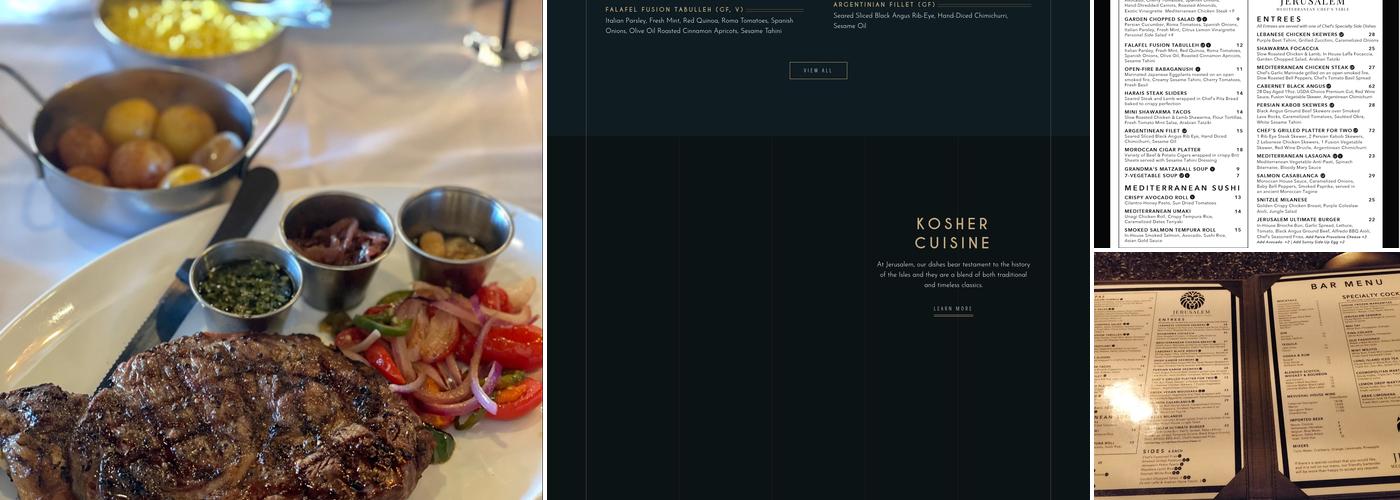 Jerusalem Chef's Table Menu