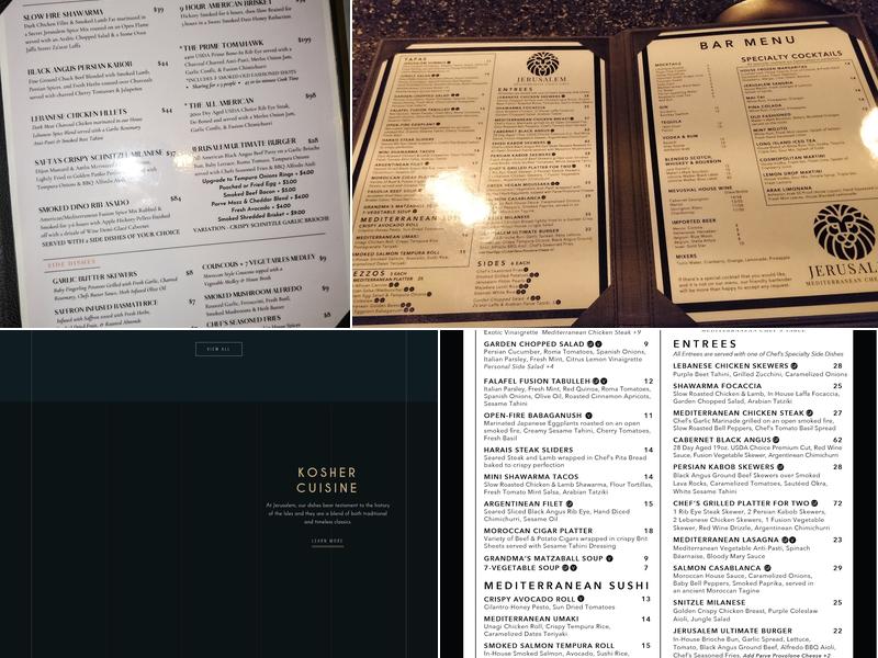 Jerusalem Chef's Table Menu