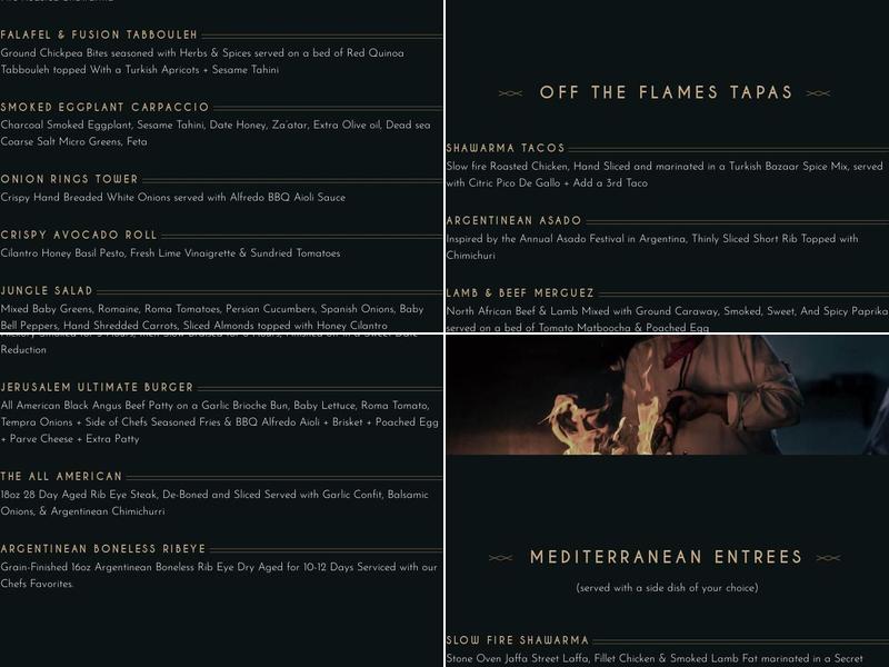 Jerusalem Chef's Table Menu