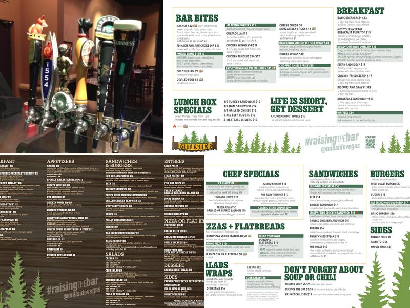 Millside Tavern Menu