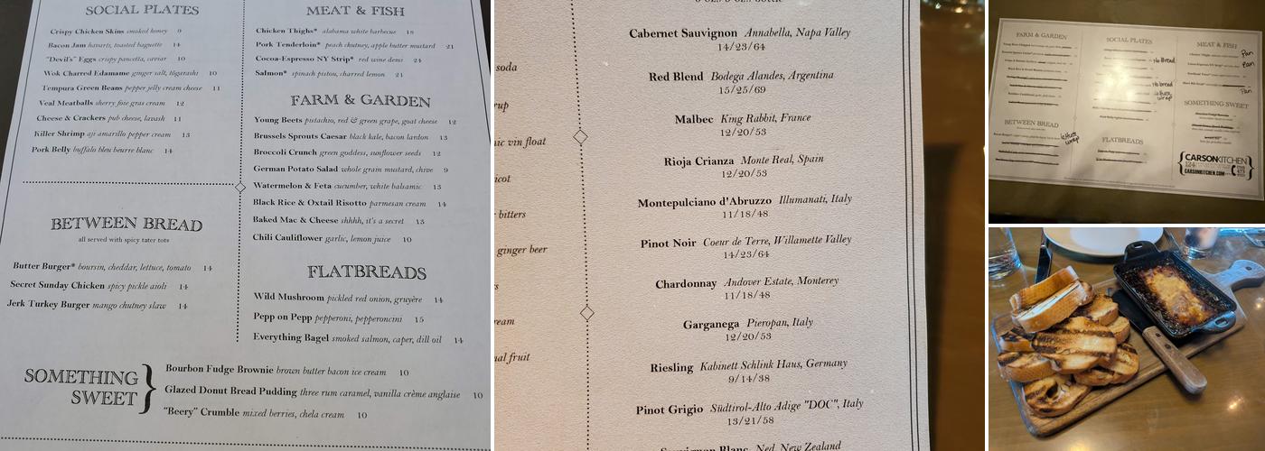 Carson Kitchen Menu