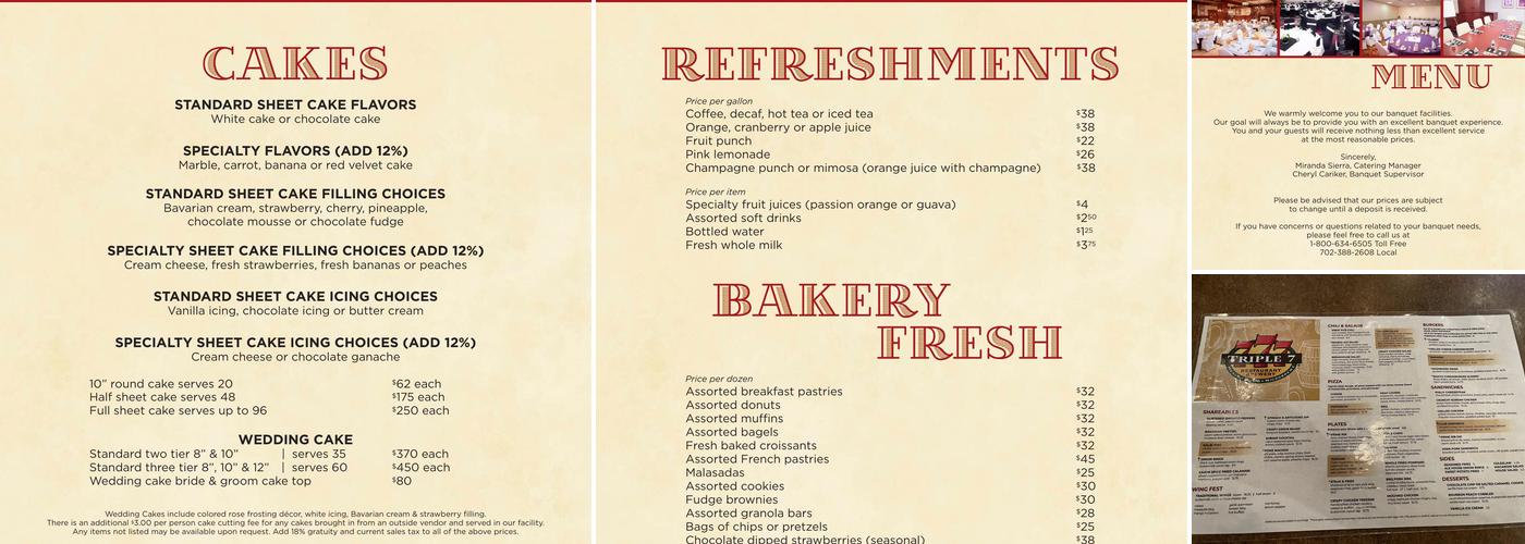 Triple 7 Restaurant and Microbrewery Menu