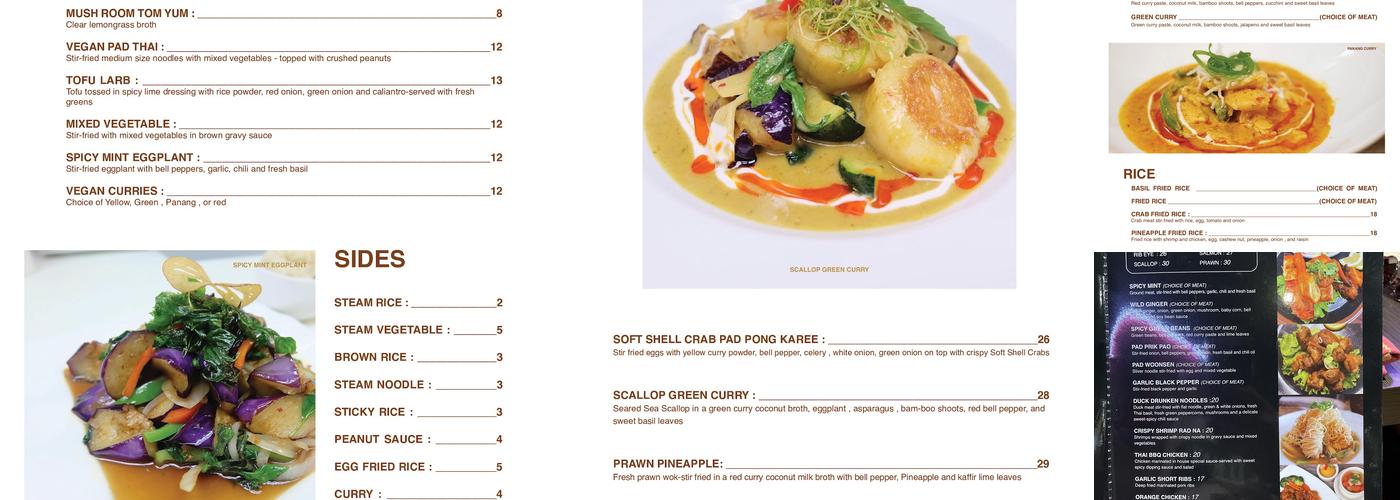 Arawan Thai Bistro and Dessert Menu