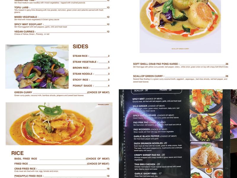 Arawan Thai Bistro and Dessert Menu