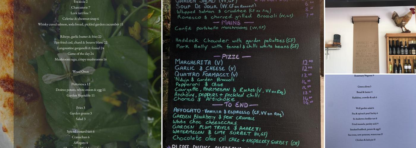 Boath Garden Cafe Menu