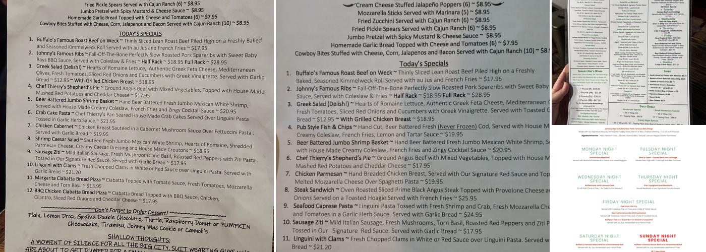 Johnny Mac's Menu