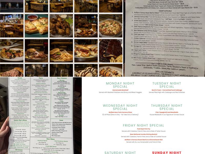 Johnny Mac's Menu