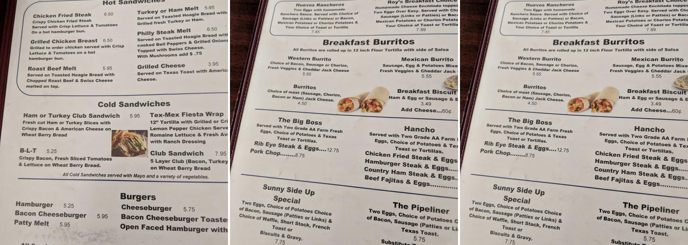 Hernandez Cafe Menu
