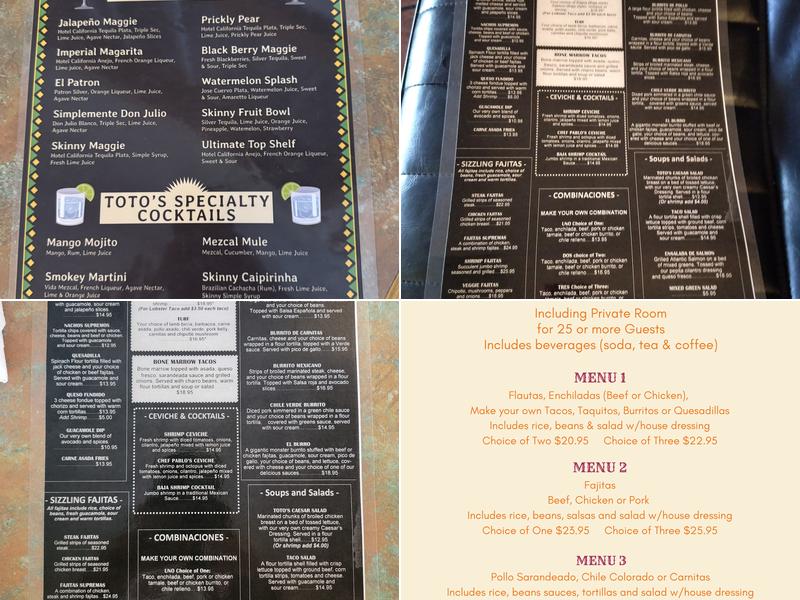 Toto's Mexican Restaurant Menu