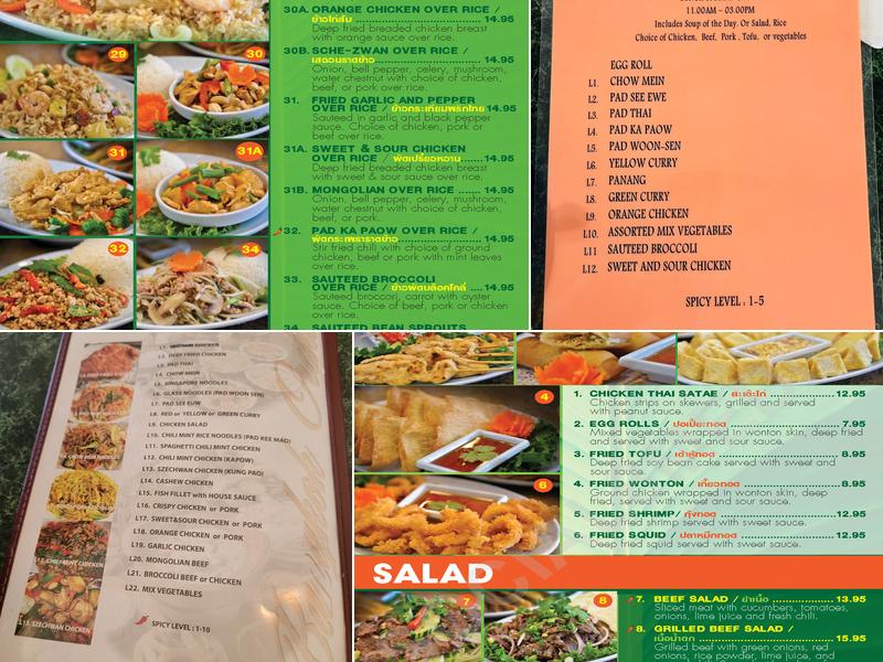 Ontar Thai Cuisine Menu