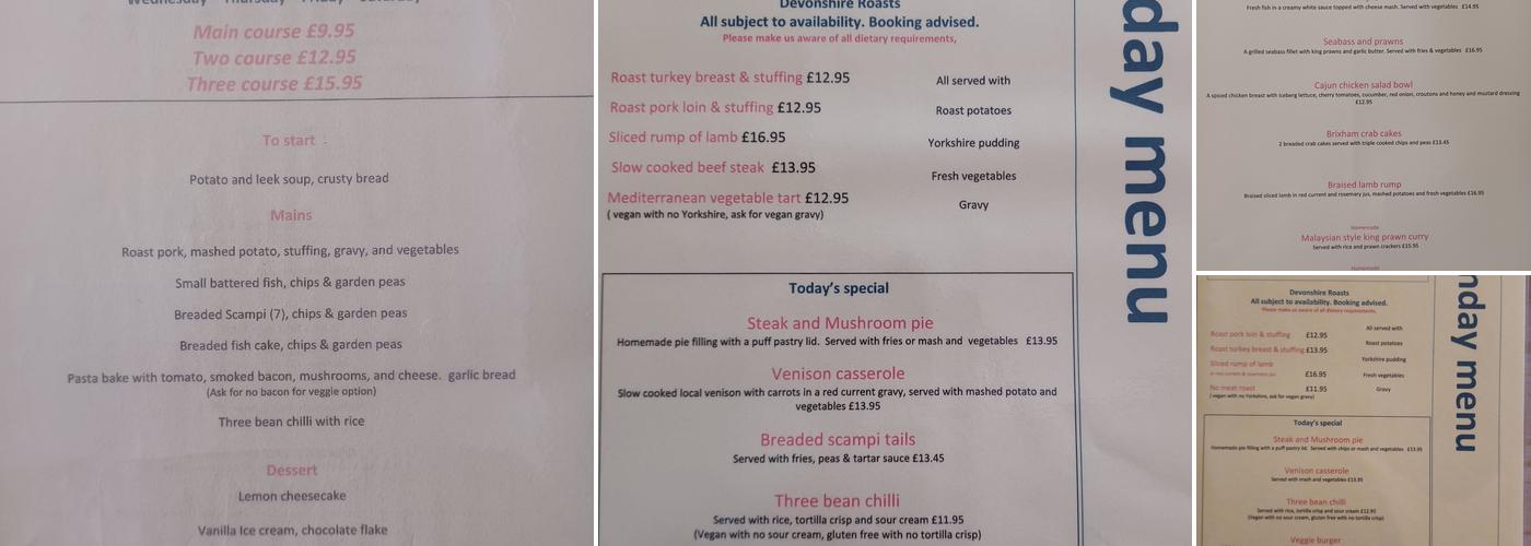 The Devonshire Dumpling Menu