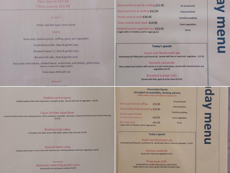 The Devonshire Dumpling Menu