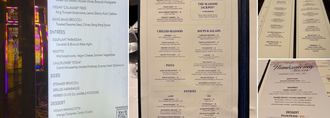 Hank's Fine Steaks & Martinis Menu