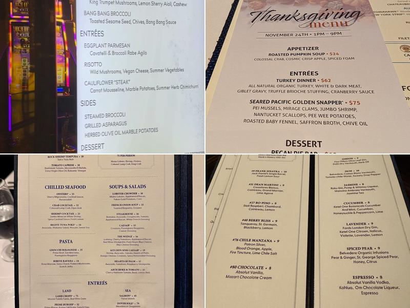 Hank's Fine Steaks & Martinis Menu
