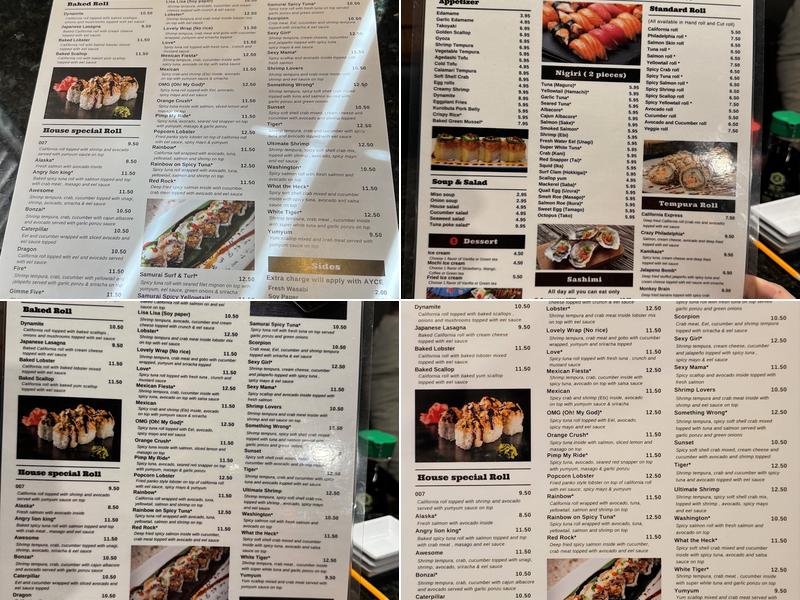 Samurai Japanese Steakhouse & Sushi Menu