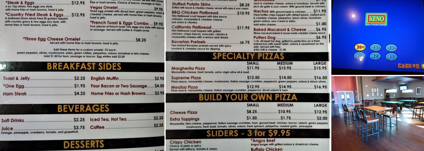 Putter's Bar & Grill South Strip Menu