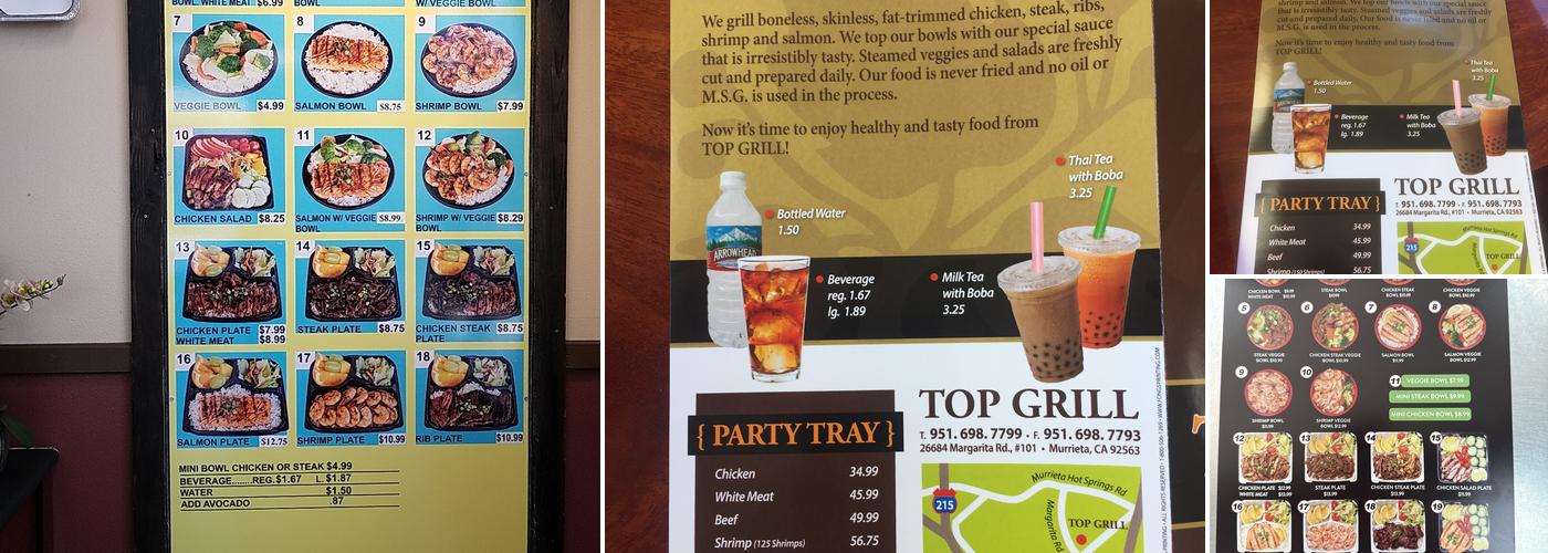 Top Grill Teriyaki Bowl Menu