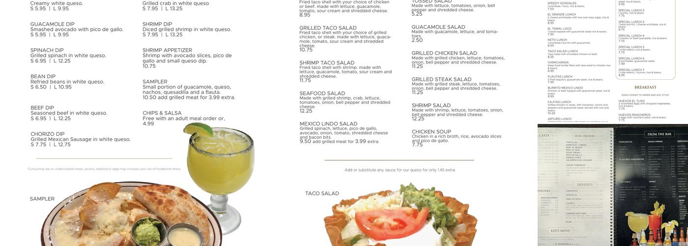 Mexico Lindo Menu