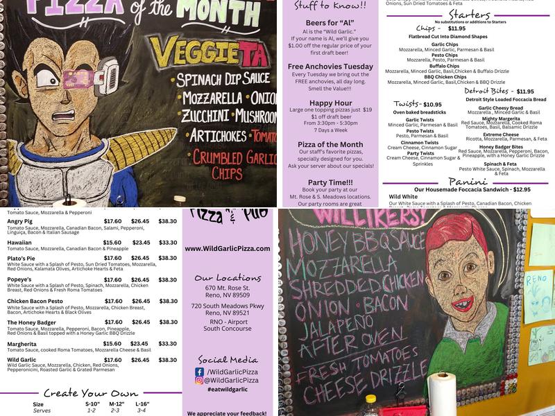 Wild Garlic Pizza & Pub Menu