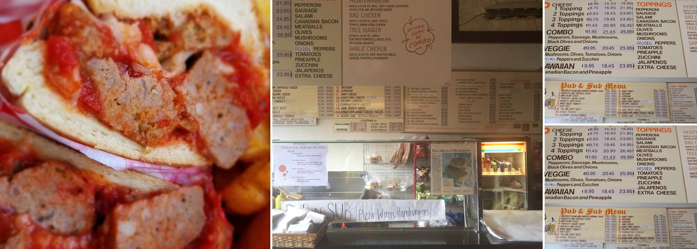 Pub N' Sub Menu