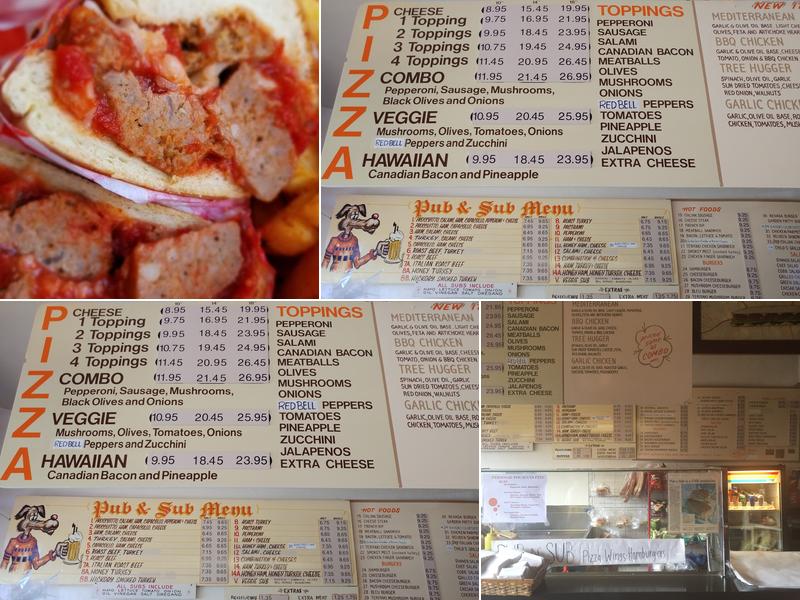 Pub N' Sub Menu