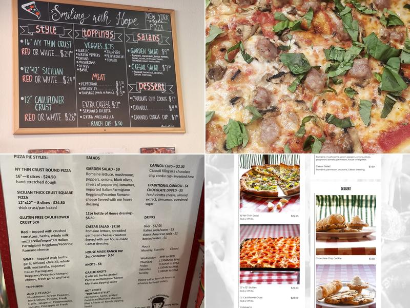Smiling with Hope Pizza Menu