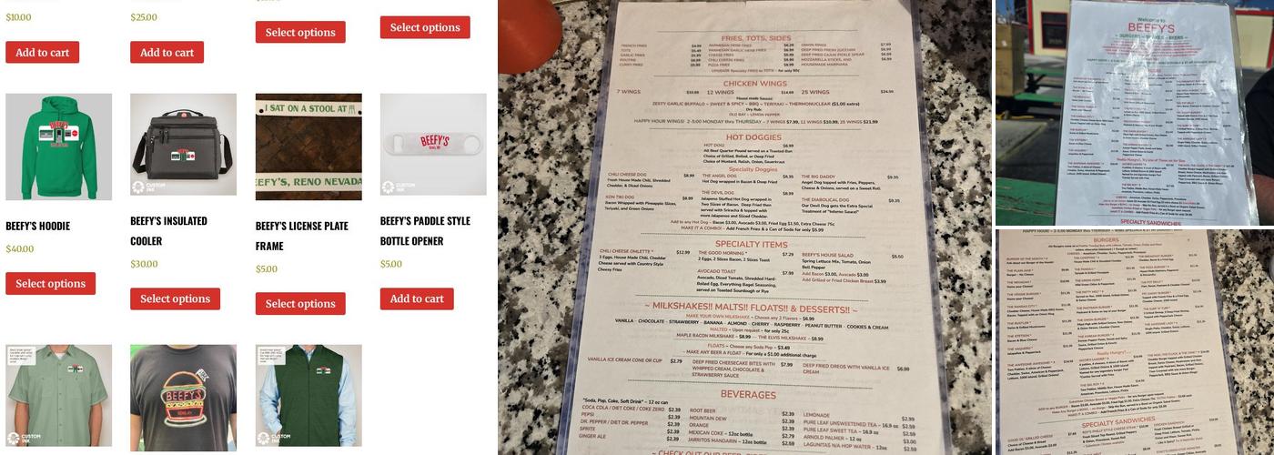 Beefy's Menu