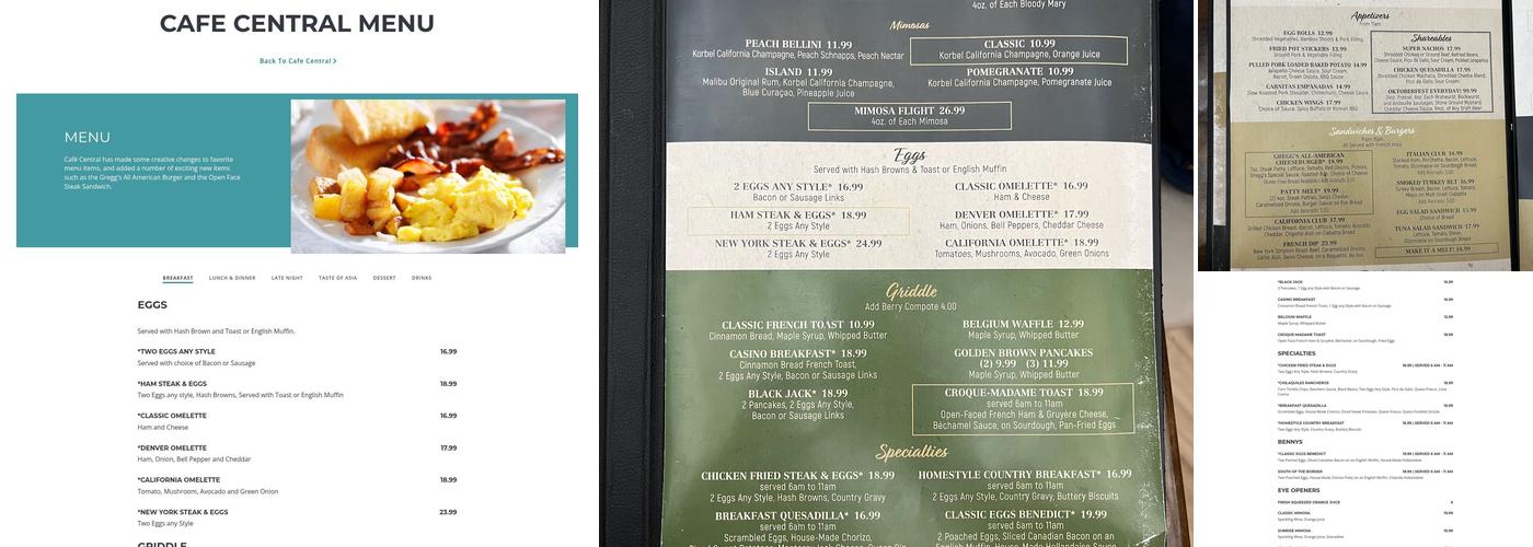 Cafe Central Menu