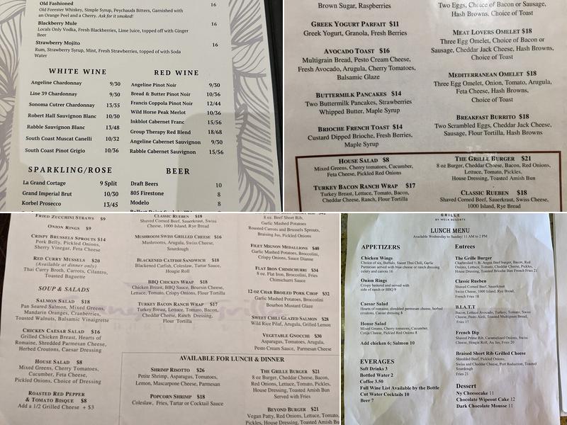 Canyon Grille Menu