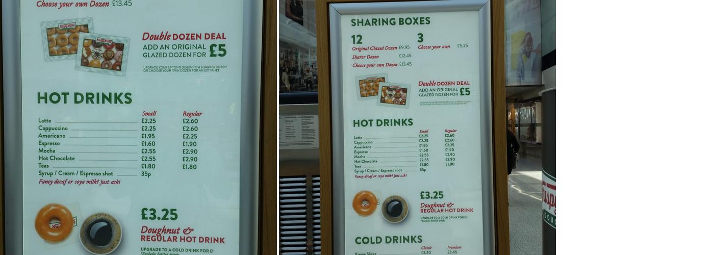 Krispy Kreme Romford Liberty Menu