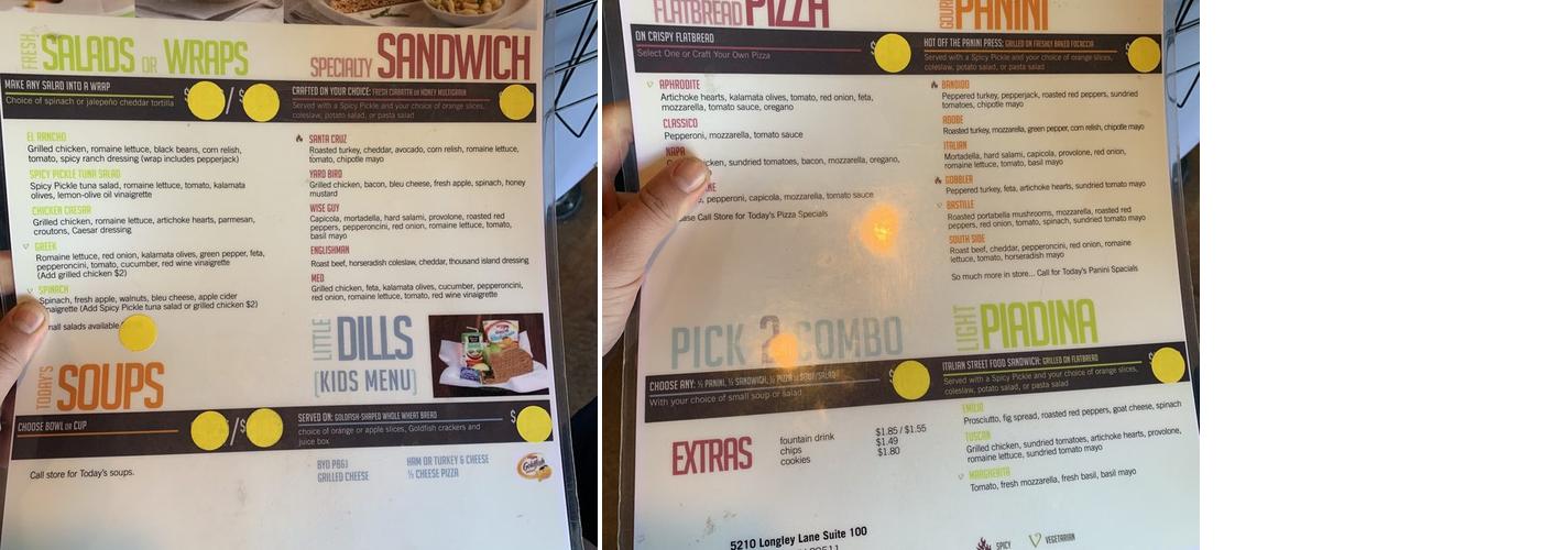 Spicy Pickle Menu