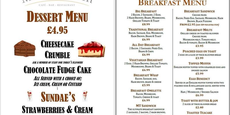 The Old Market Tavern Menu