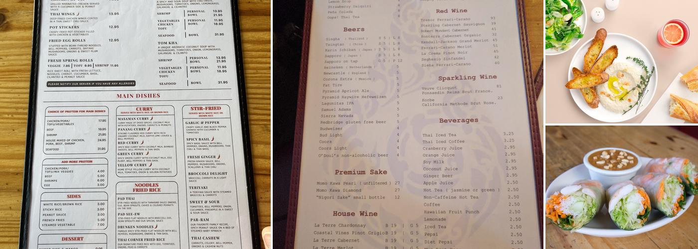 Thai Corner Café Menu