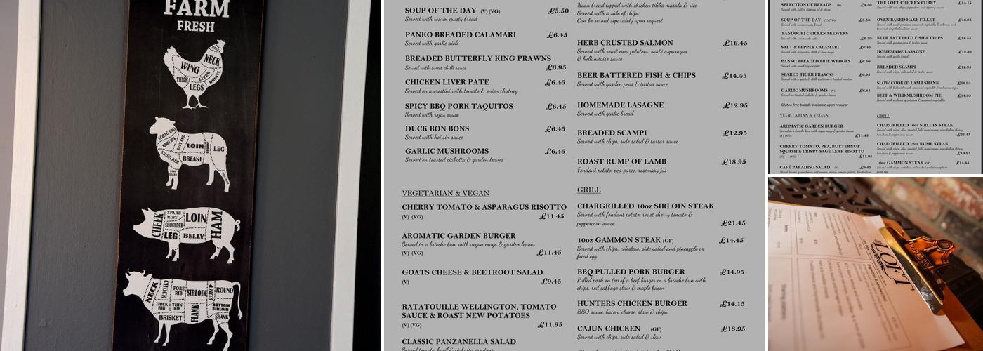 The Loft Menu