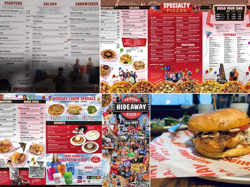 Hideaway Pizza Menu