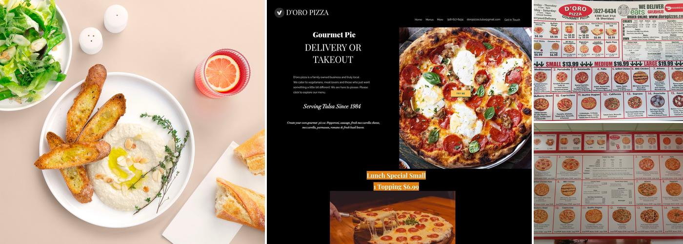 D'oro Pizza Menu